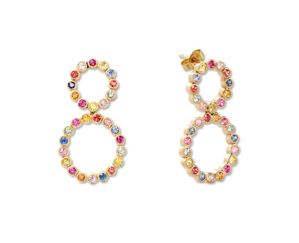 multi-sapphire door knocker earrings