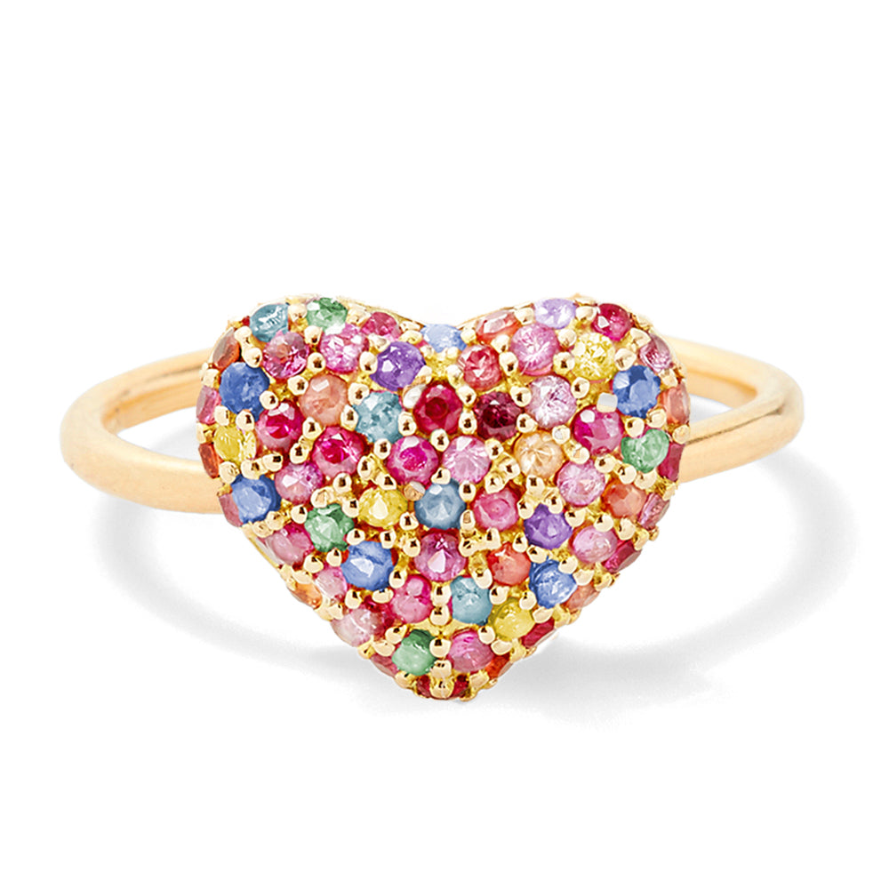 sapphire puffy heart ring